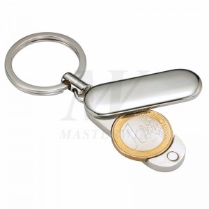Metal nøgleholder med opbevaring af euromønter (til $ 1 euro mønt) _B62729