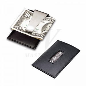 Læder / metal kreditkortpose med pengeklip_B82866